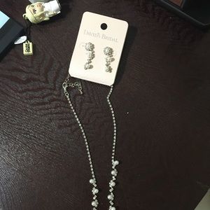 David’s bridal earrings and necklace